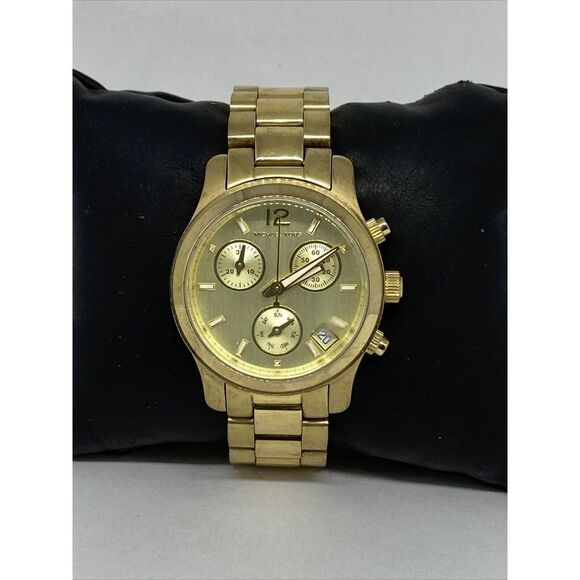 Michael Kors Runway MK5384 Women's Gold Stainless Steel Analog Dial Watch MP857 - Picture 1 of 12